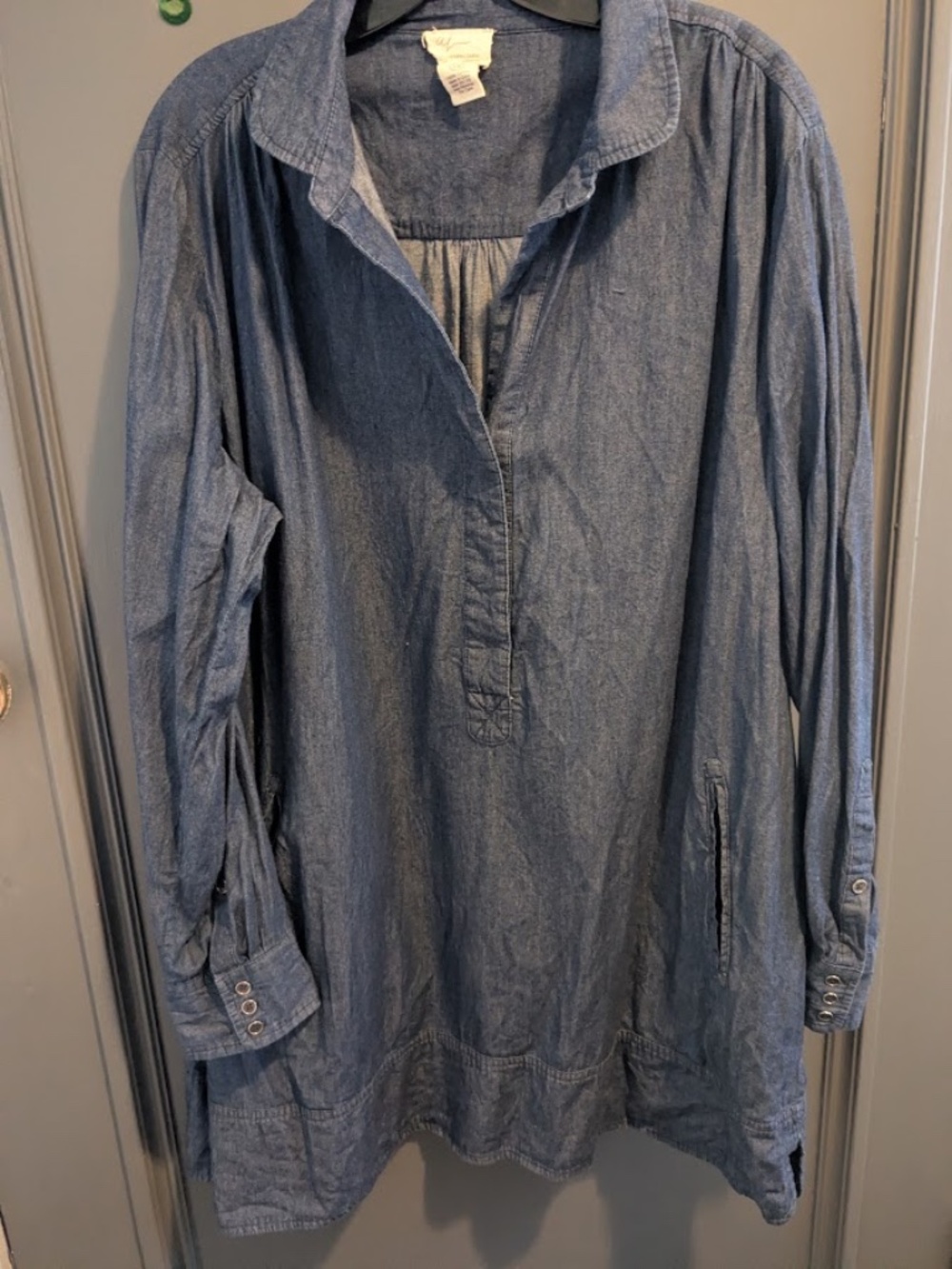 Andrea Jovine Long Sleeve Denim Dress, Women's 2x